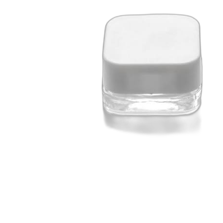 Square Glass Dab Container — White Lid